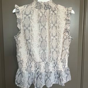 Size medium snake print modern classy sleeveless blouse with cinched waist